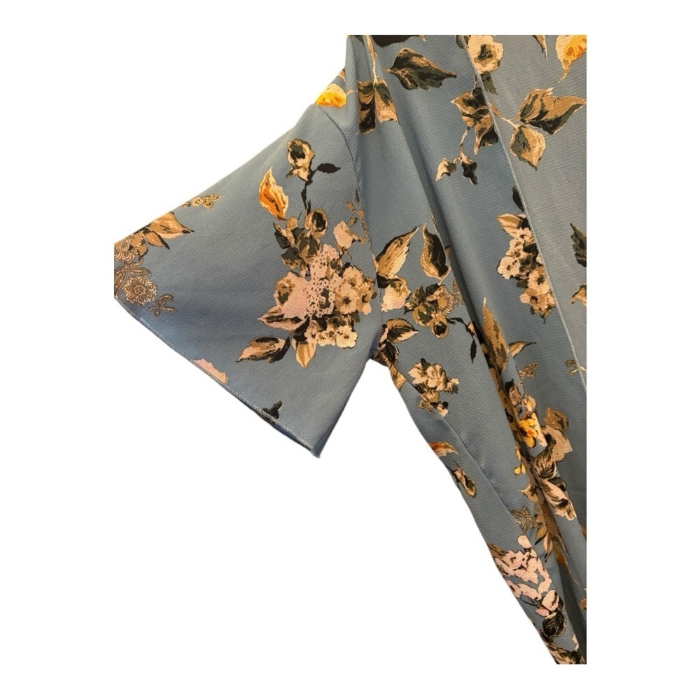 Blue Floral Kimono Cardigan Size Large - Picture 4 of 4